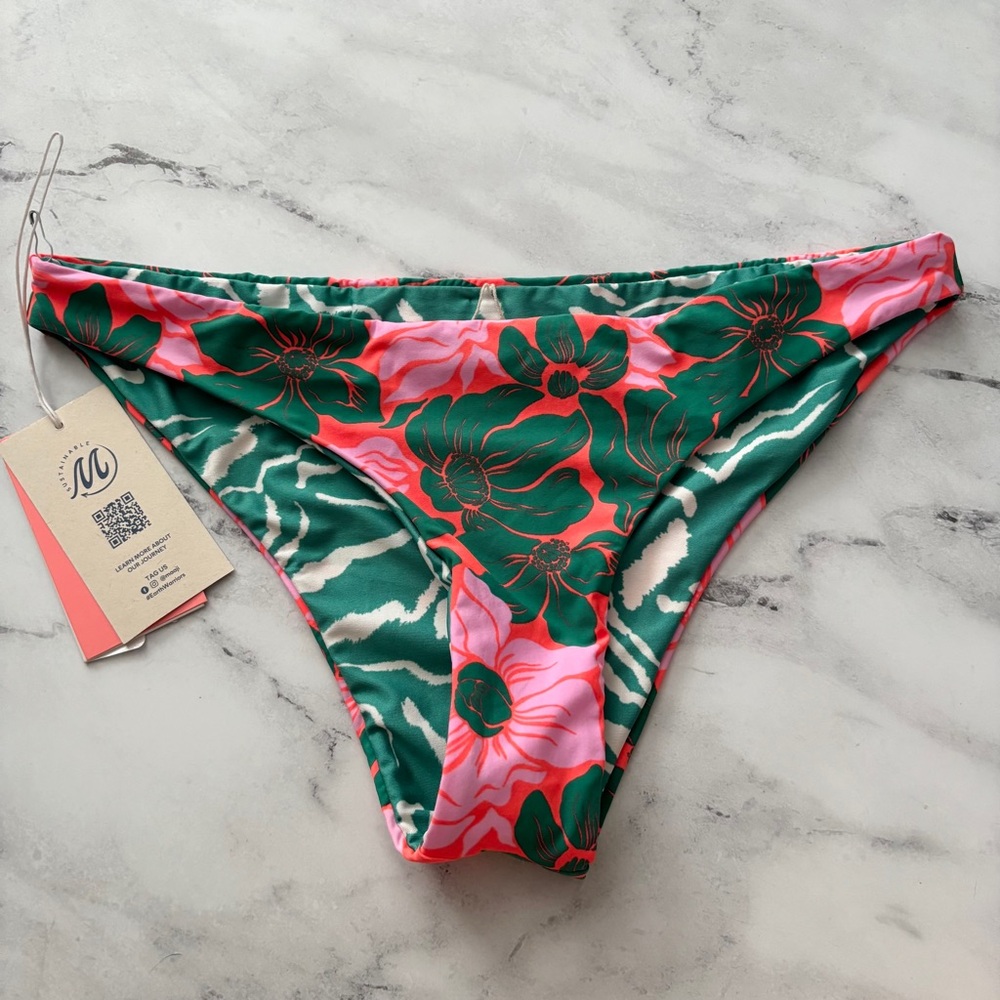 Maaji Nwt Floral Stamp Sublimity Classic Swim Bikini Bottom XL